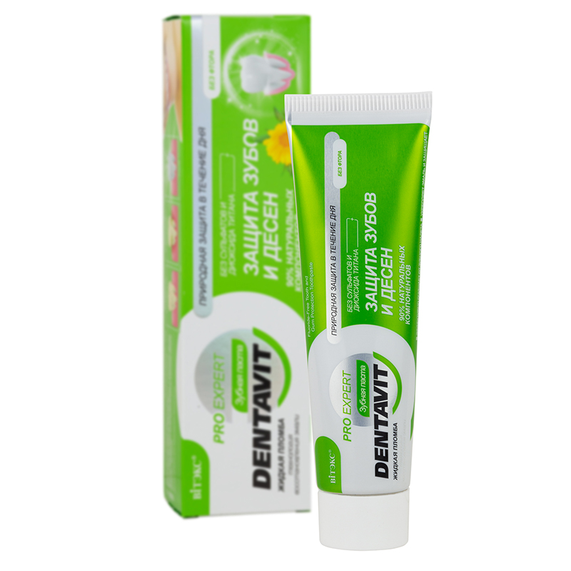 Dentavit PROEXPERT Zubn pasta na ochranu zubov a asien, 90% prrodnch zloiek, Bez Fluru 85g