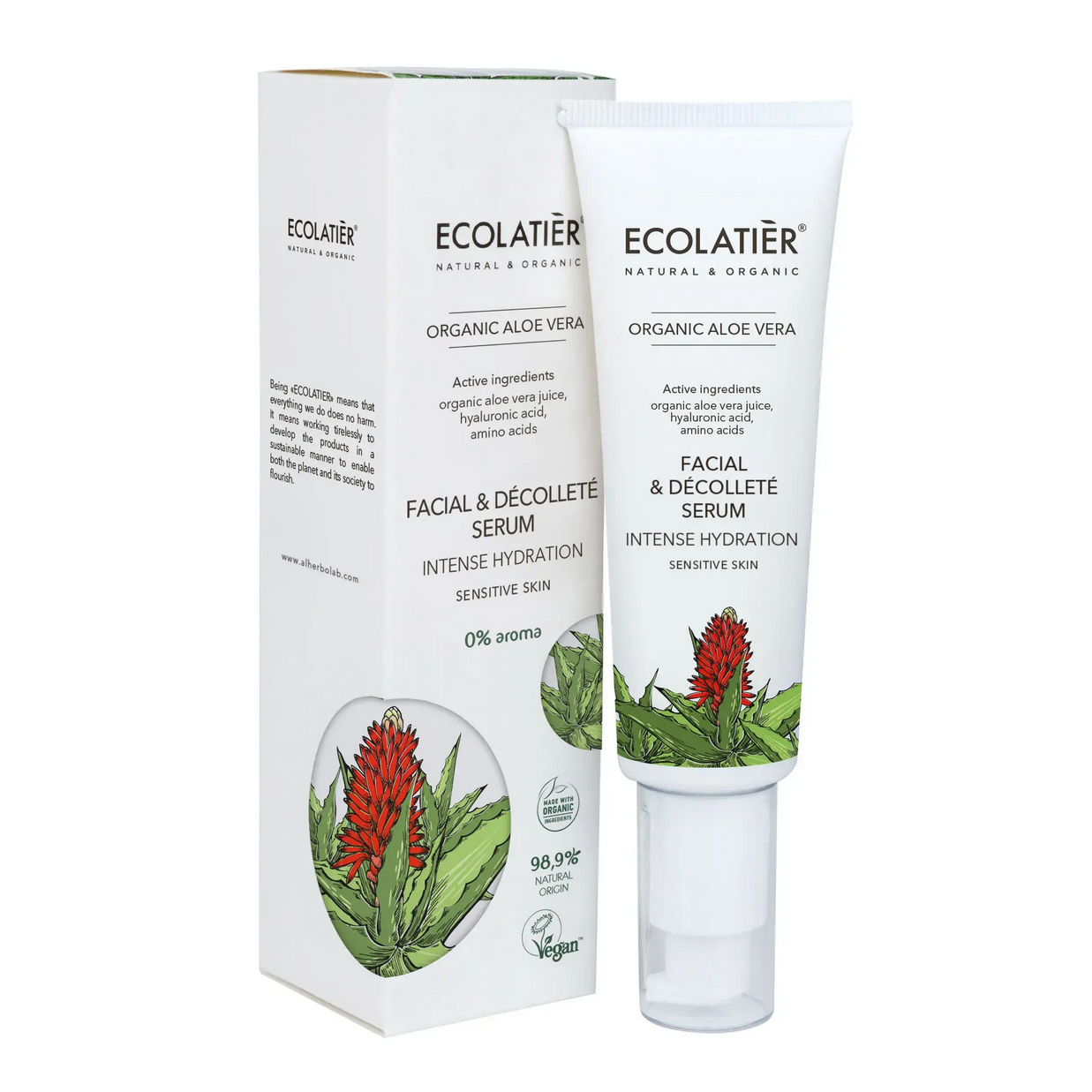 ECOLATIER ORGANIC ALOE INTENZVNE HYDRATAN SRUM pre tvr a dekolt 50ml